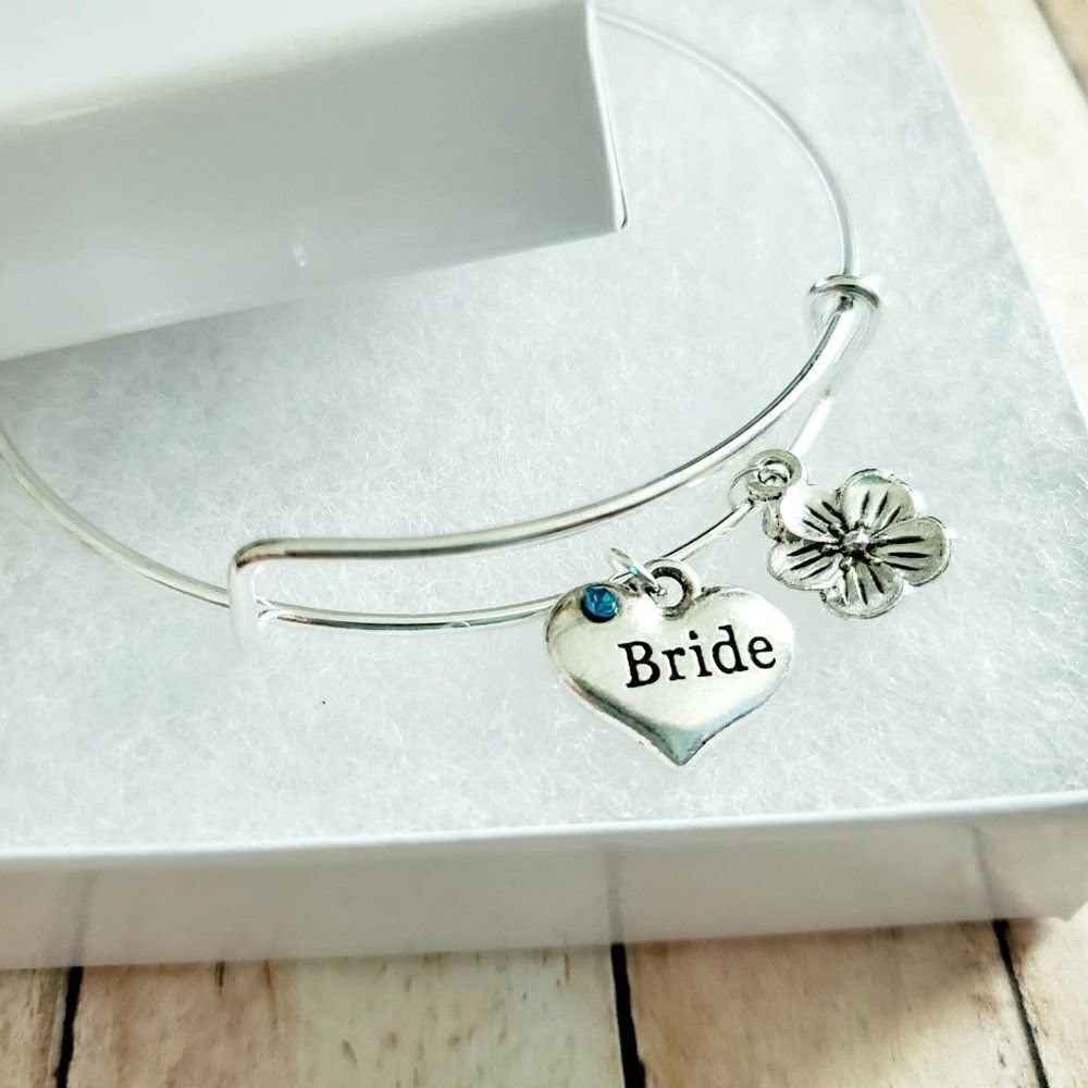 Bride Charm Bracelet, Wedding Party Jewelry